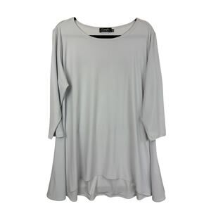 Sympli Off White 3 4 Sleeve Scoop Neck High Low Top 16 XL